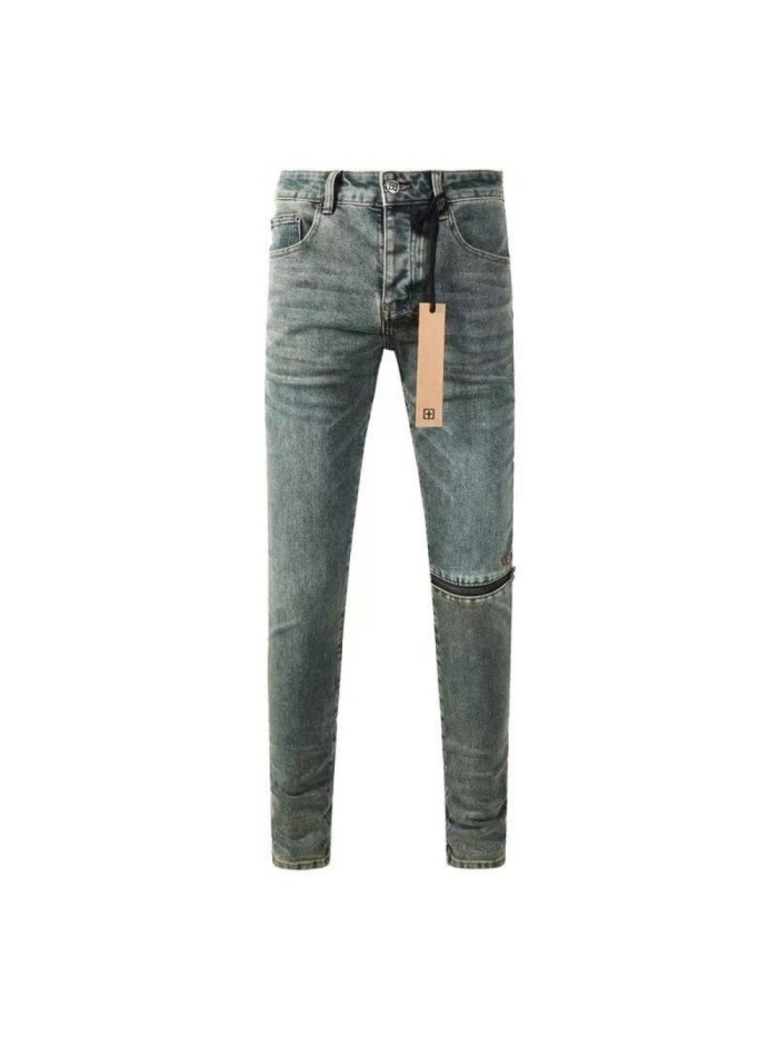 1:1 quality version Knee Zipper Hole Ripped Jeans 28700616
