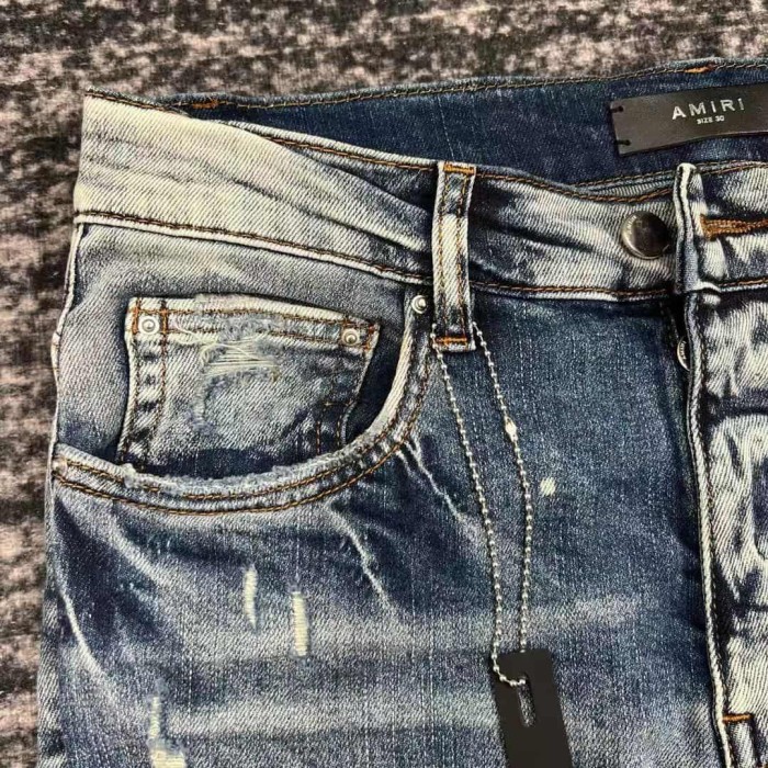 1:1 quality version White Flock Ripped Washed Slim-fit Jeans 29091966