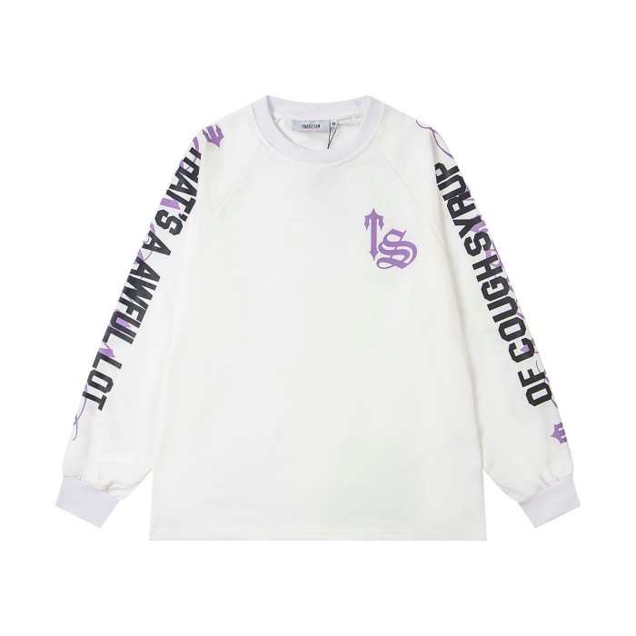 Oversized Edgy Streetwear Gothic Text Print Raglan Long Sleeve T-Shirt 2 colors 29077684
