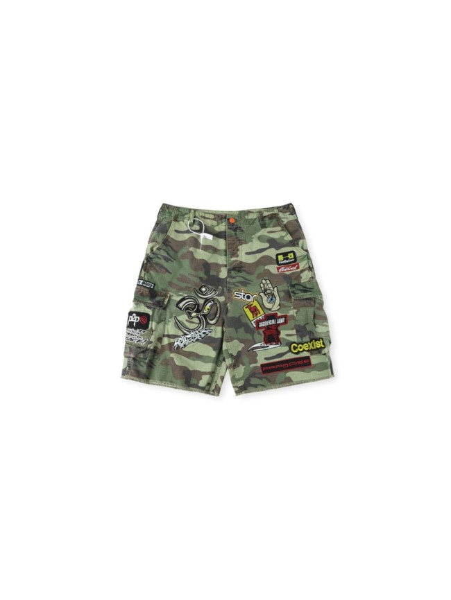 1:1 quality version Multi-Patch Camouflage Embroidered Cargo Shorts 29043138