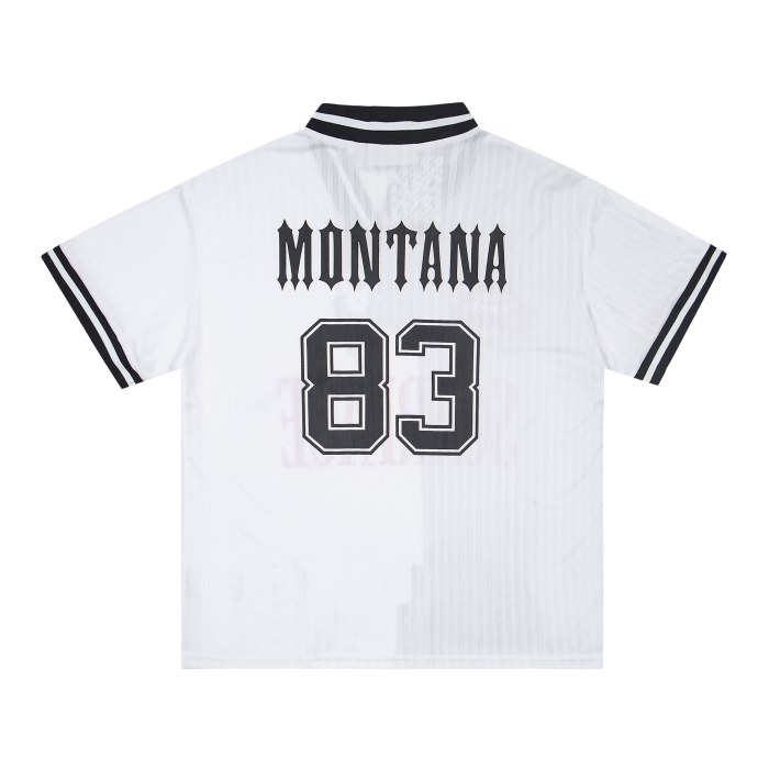 Urban Streetwear Montana 83 Printed V-Neck Sports Jersey T-Shirt 29080605