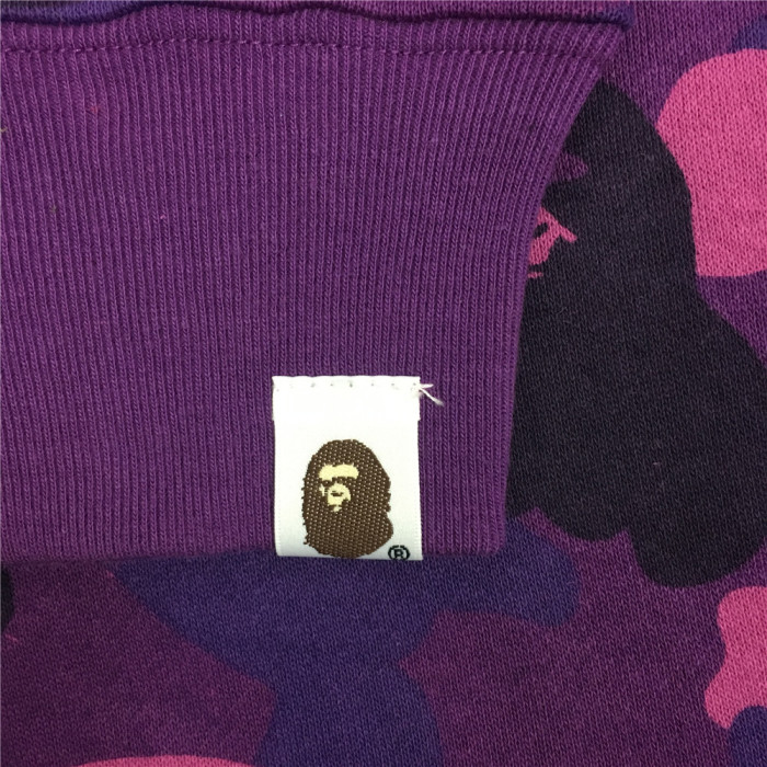 1:1 Version Bape 1ST OG Full Camo Shark Full Zip up Hoodies Purple Camo
