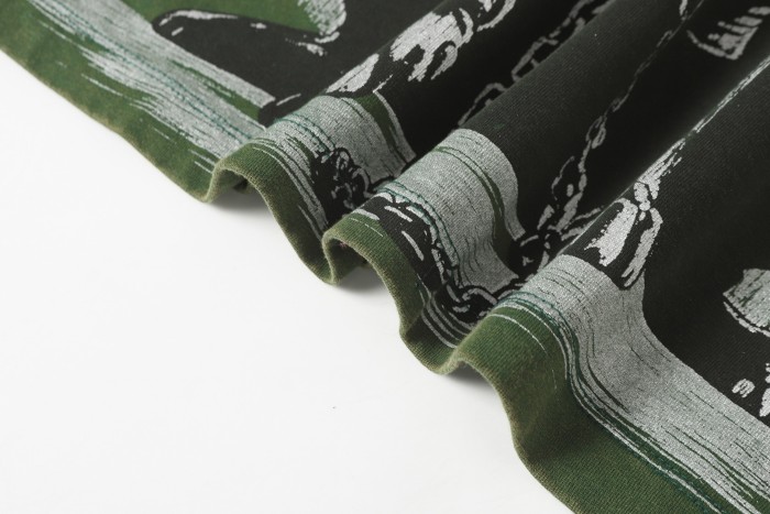 Bulldog New York City Black and Green Distressed Short-Sleeve T-Shirt 29052378