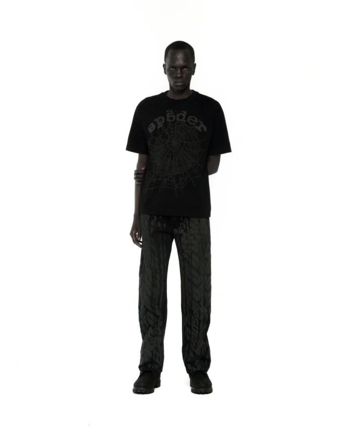 [Big & Tall for weights up to 220 lbs]1:1 quality version Black Letters Black Mesh Black Print Tee 28971638