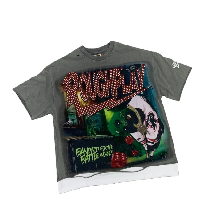 Green Hood Hotfix Rhinestone Print Washed Version Tee 28572226