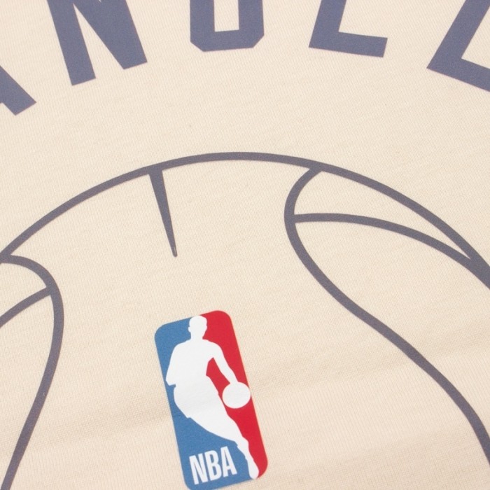 Los Angeles Arc Letter Basketball Outline Black Loose Short-Sleeve T-Shirt 2 colors 29053639