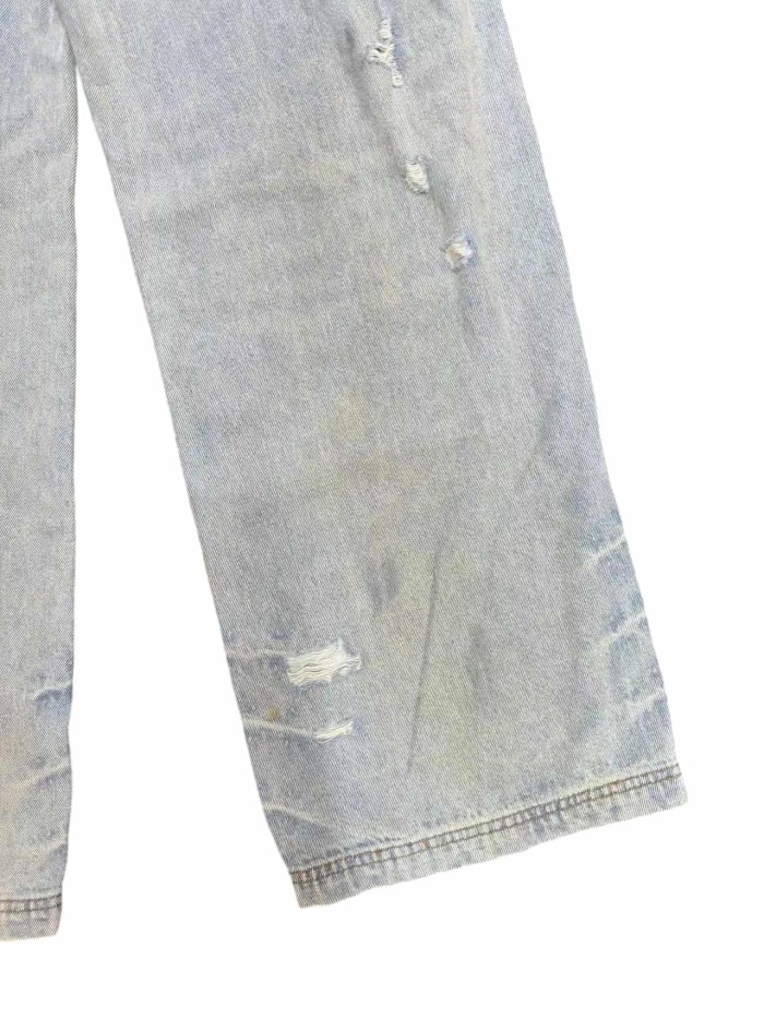 1:1 quality version Distressed Worn Stained Workwear Wide Leg Jeans 29052631