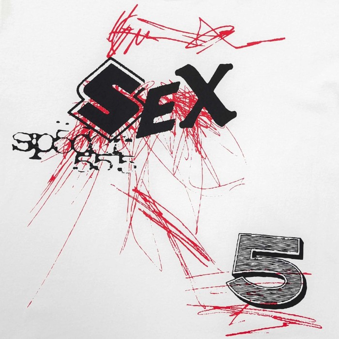 [Big & Tall for weights up to 220 lbs]1:1 quality version Line Graffiti Black SEX Print Tee 29033213