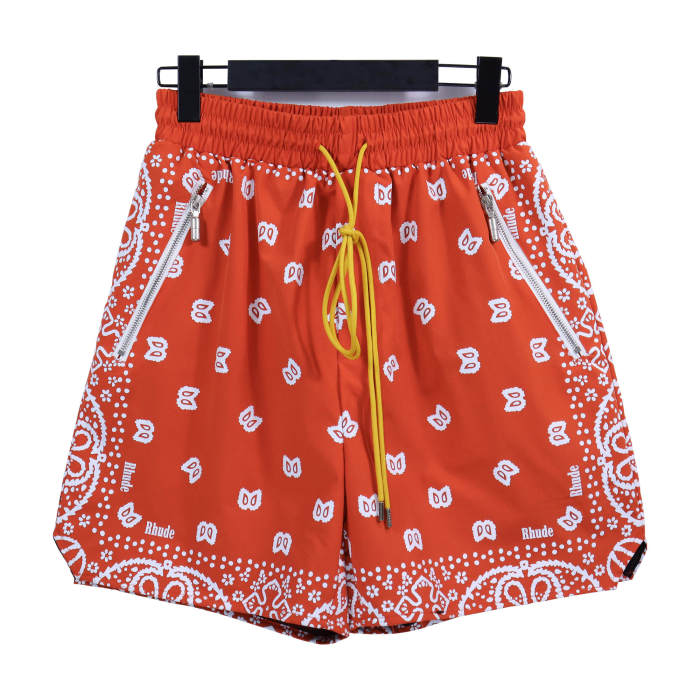 Vintage full print cashew flower cotton drawstring shorts 5 colors