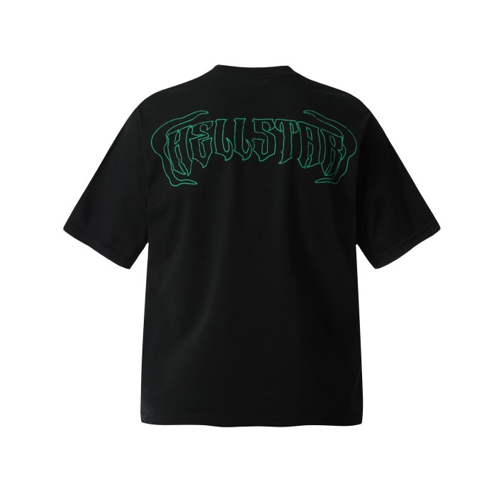 Gothic Letter Gaze Figure Print Washed Tee 29090176