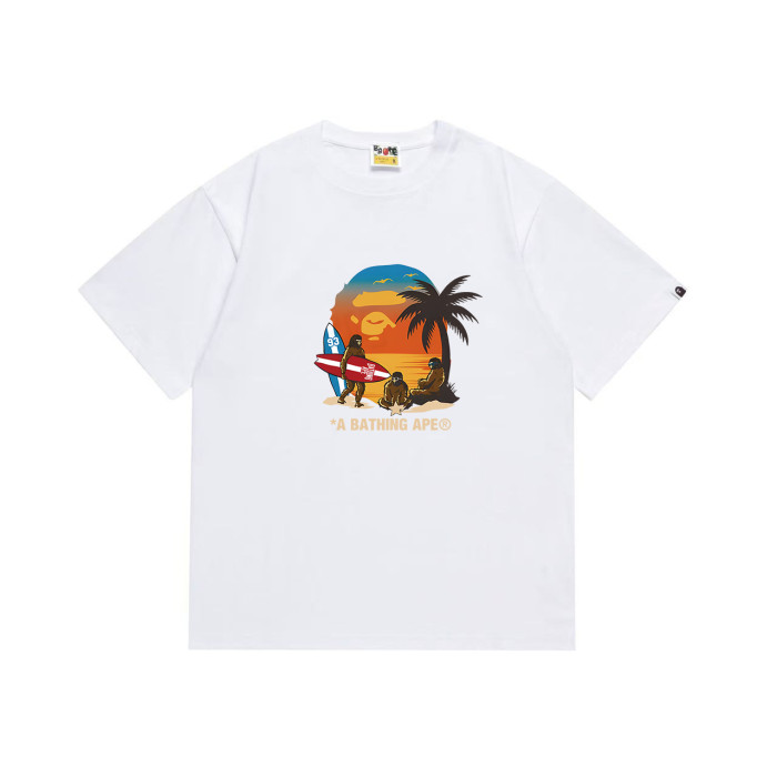 Ape Head Beach Sunset Surf Illustration Print T-shirt 2 colors 29053533