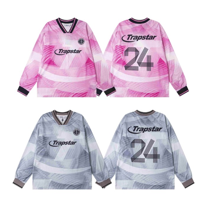 Oversized Y2K Trapstar Soccer Jersey Gradient  24  Back Print Long Sleeve T-Shirt 3 colors 29077586
