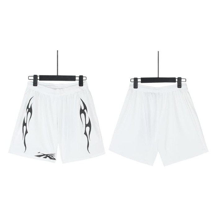 Black And White Flame Print Mesh Shorts 2 colors 29035460