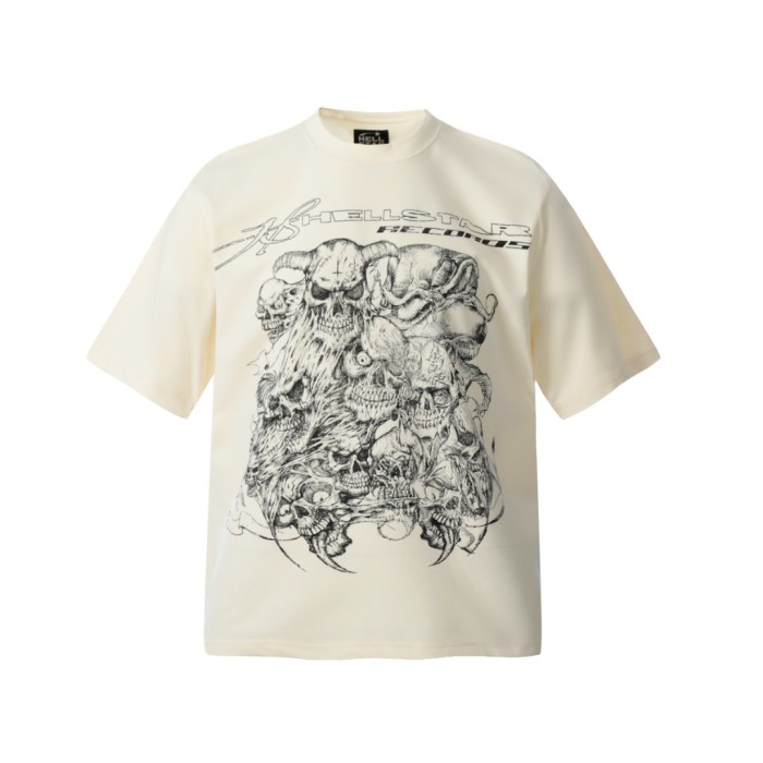 Group Skull Line Art Print Washed Tee 29090184