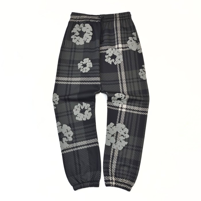 1:1 quality version Houndstooth Cotton Fleece Zipper Hoodie & Pants Set 3 colors 28566172
