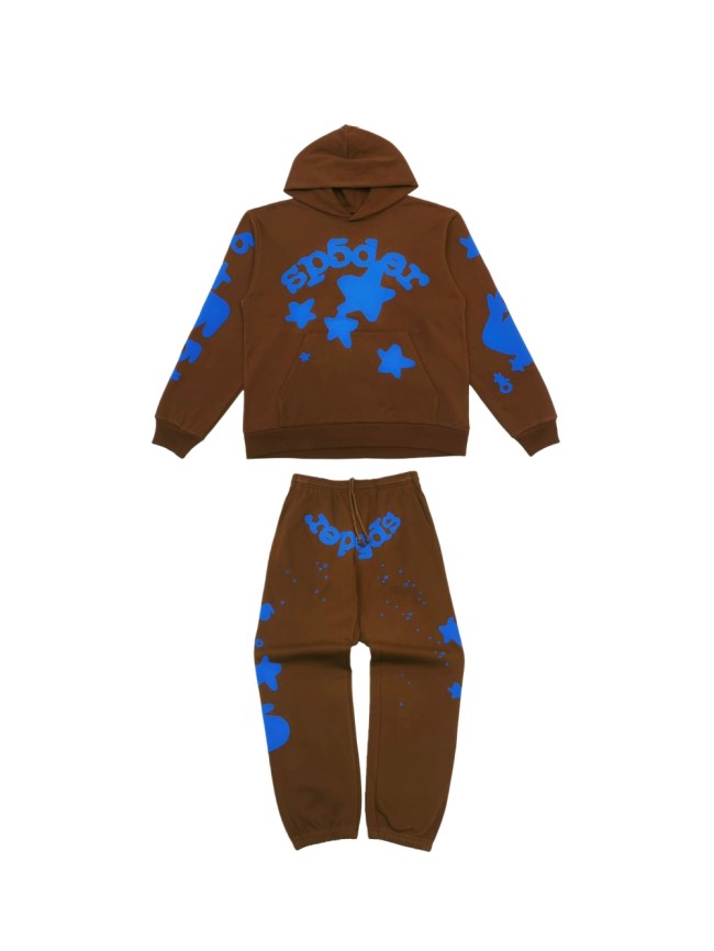 1:1 quality version Blue Star Print Hoodie & Pants Set 28623281