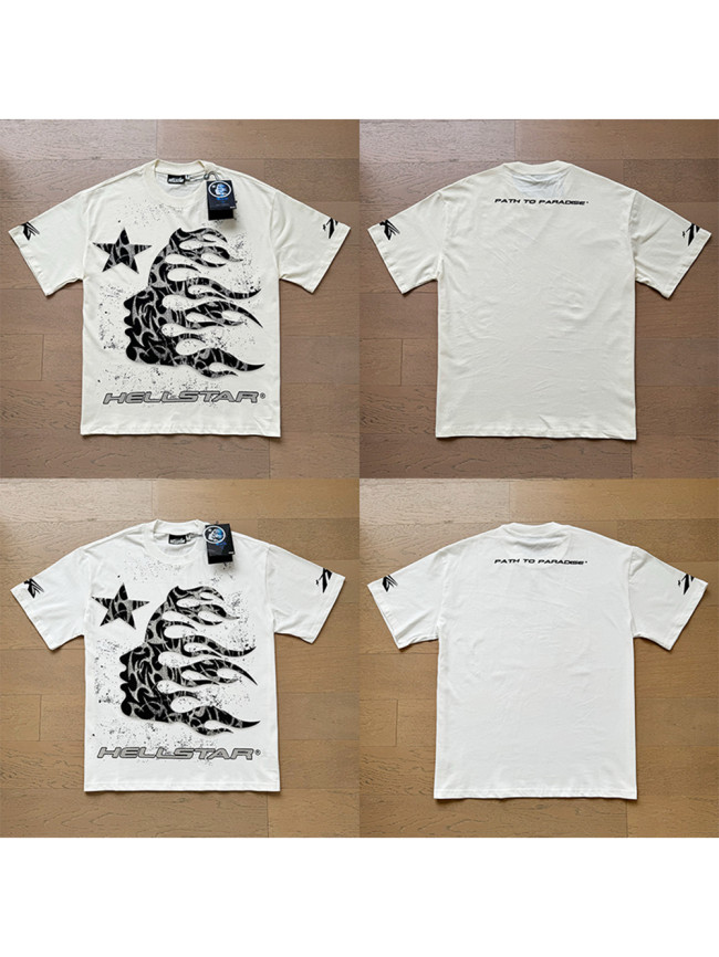 Floral Side Face Goddess Ink Dot Letter Print Tee 2 colors
