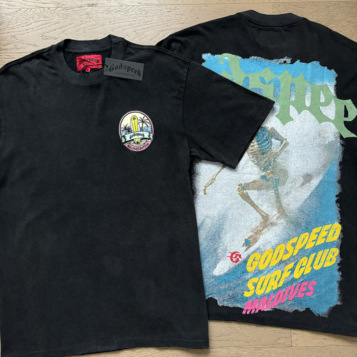 Skeleton Surf Club double-sided printed vintage washed T-shirt 29038286