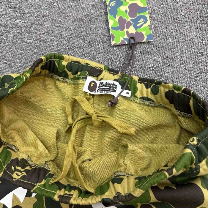 Green Camouflage Shark Print Heavyweight Cotton Casual Shorts 29062620