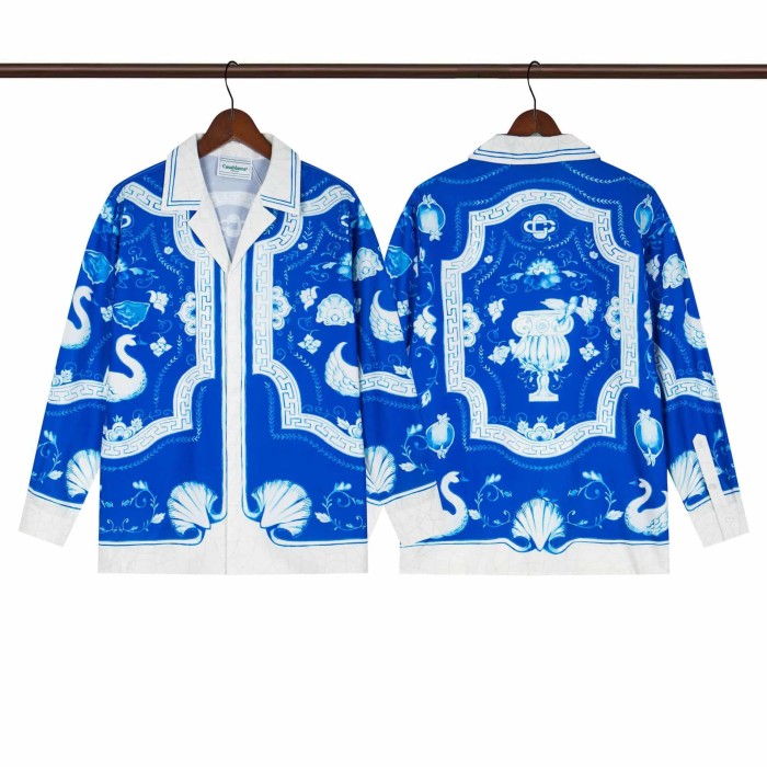 Oil Painting Texture Resort Style Printed Long Sleeve Shirt 41 colors 29105584