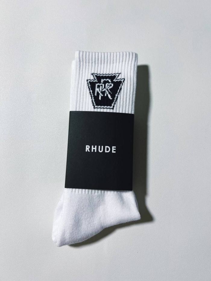 1:1 quality version Classic Cigarette Box Logo Cashew Flower Embroidered Mid Calf Socks 7 colors