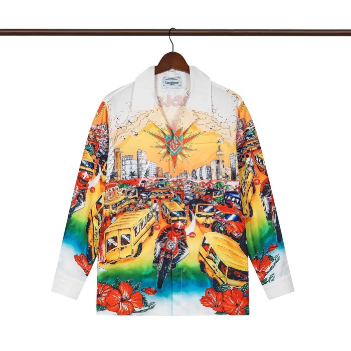 Oil Painting Texture Resort Style Printed Long Sleeve Shirt 41 colors 29105584