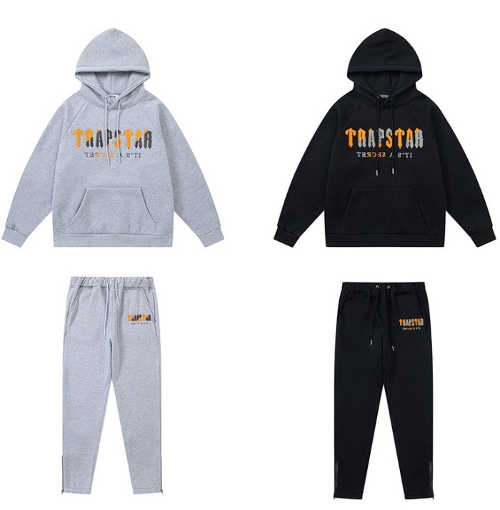 [buy more save more] Orange and Black Towel Embroidered Sweatshirt Hoodie 2 colors