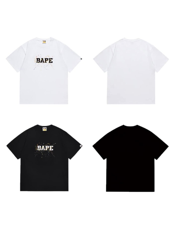Colorful spray-painted pattern letter print T-shirt 2 colors 29068999