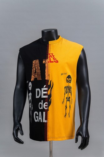 Two Color Skull Print Patchwork Vest