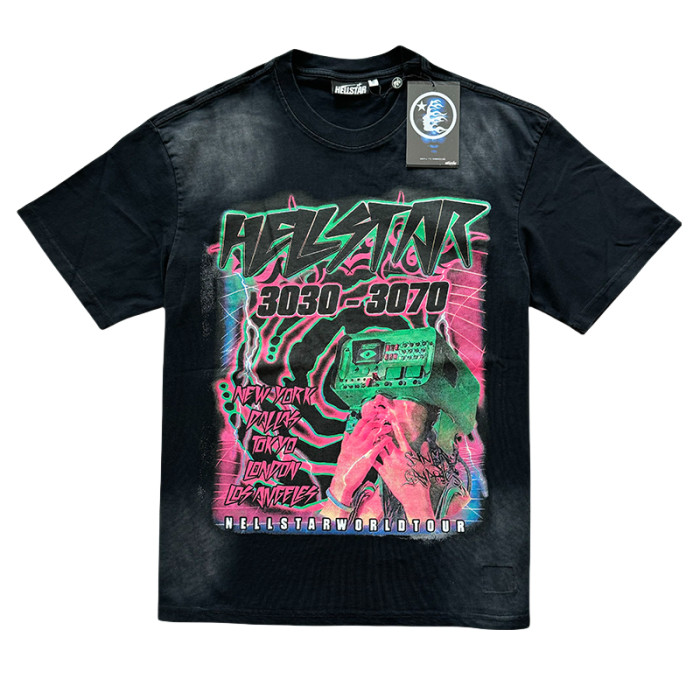 World Tour Letter Print Washed Version Tee