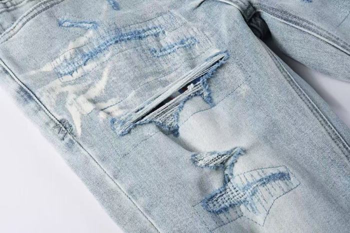 1:1 quality version Heavy Abraded Tight Ripped Jeans 29080463