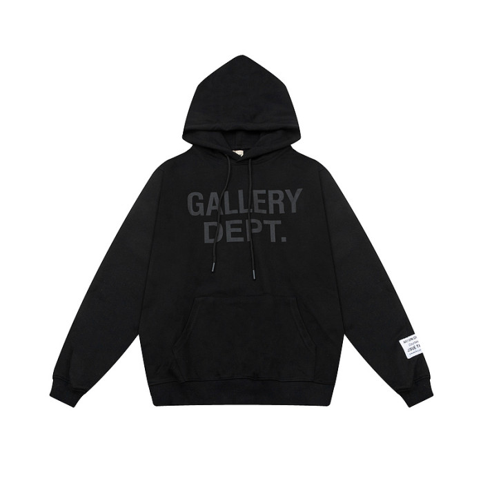 Classic monogram print front solid color hoodie 4 colors