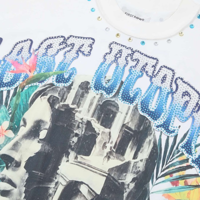 Floral Sculpture Rhinestone Print Tee 29054095