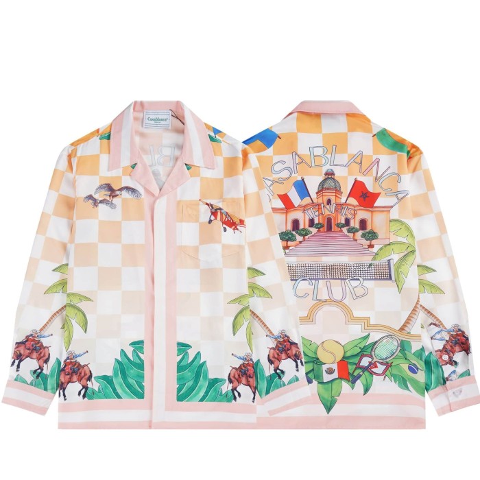 Bright Pattern Resort Style Printed Long Sleeve Shirt 55 colors 29105585