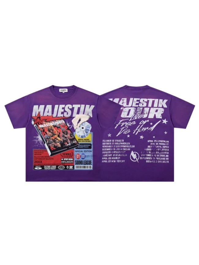 Album Cover Poster Rhinestone Print Washed Tee 29065099