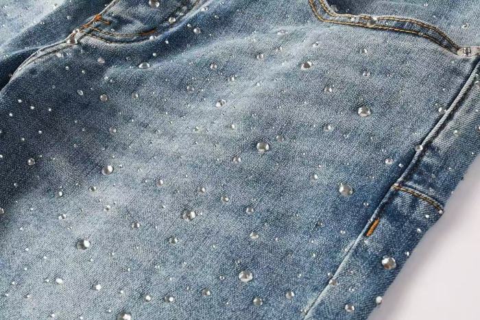 1:1 quality version Starry Sky Rhinestone Slim Fit Jeans 28963941