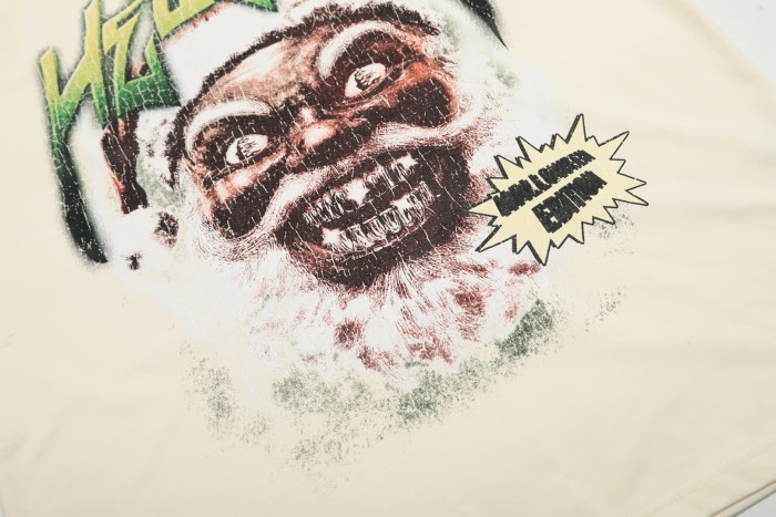 Dark Santa Claus Print Washed Tee 2 colors 29090166
