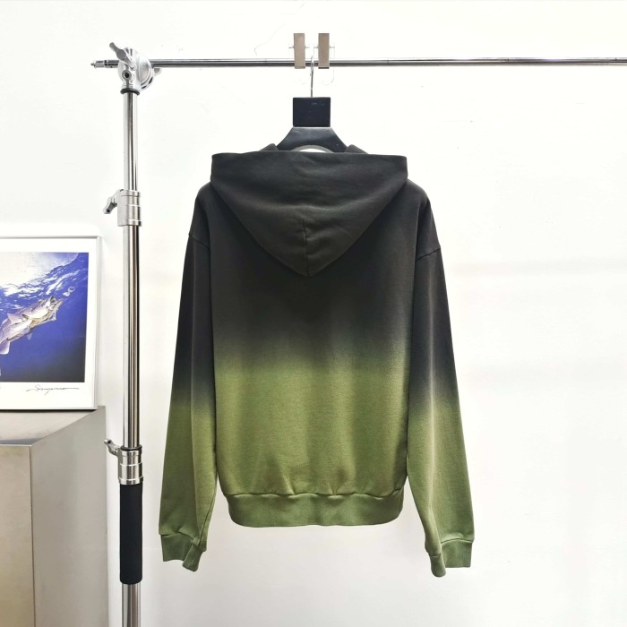[Big & Tall for weights up to 220 lbs]1:1 quality version Black Green Dip Dye Print Hoodie & Pants Set 29033216