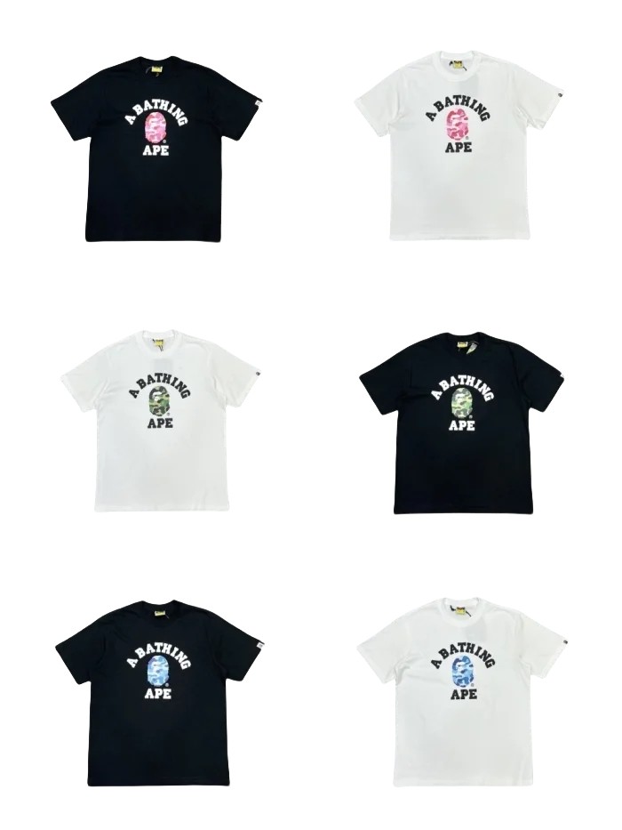 1:1 quality version ABC Camouflage Ape Small Head Print Tee 6 colors