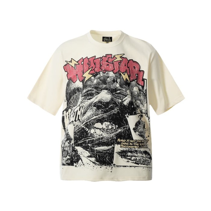 Money-Worshipping Sketch Portrait Print Washed Tee 29090167