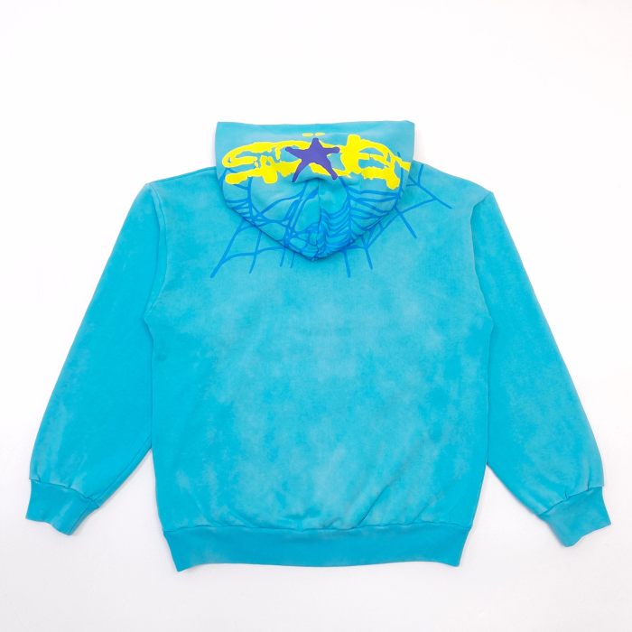 1:1 quality version 28303713 Hood Spiderweb Print Washed Version Hoodie & Pants Set 2 colors