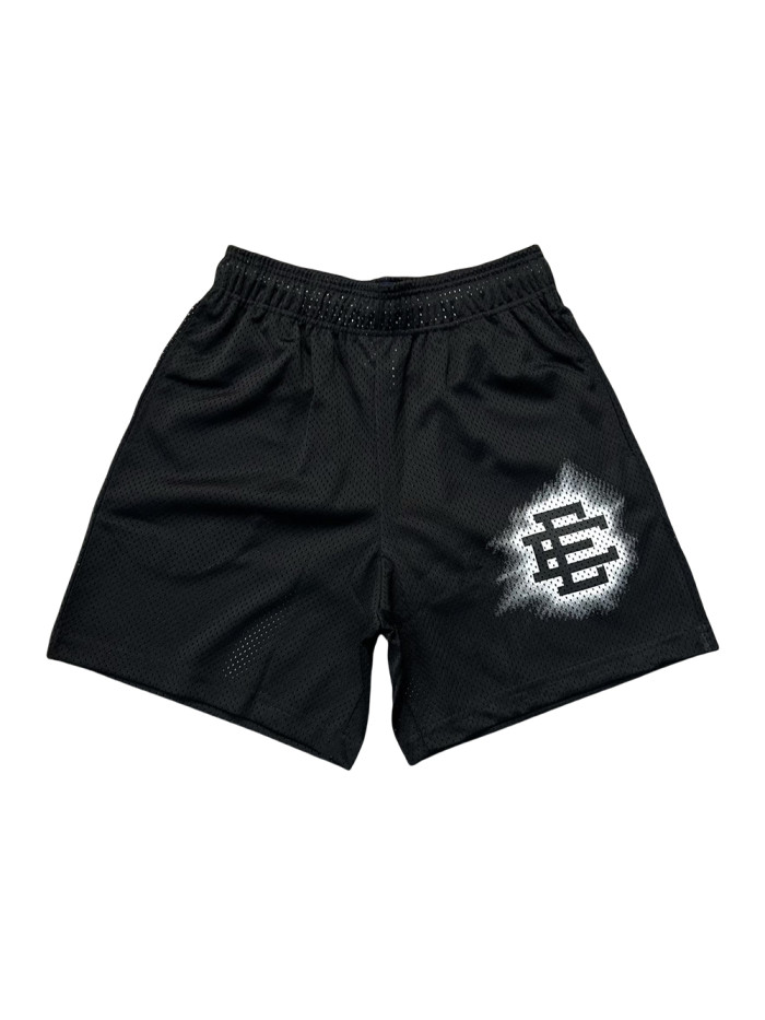 1:1 quality version White lacquered black logo beach shorts
