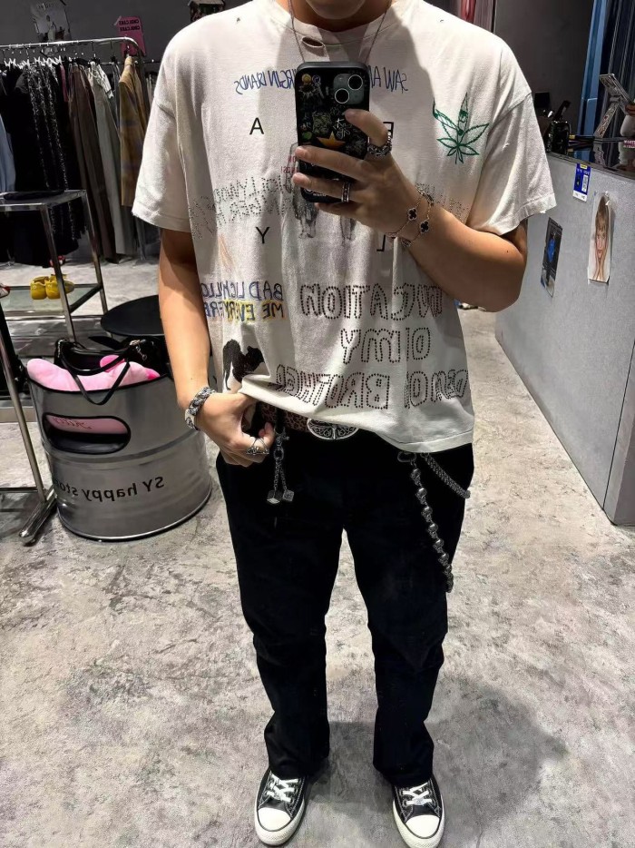 West Coast Graffiti Rhinestone Print Tee 28756454