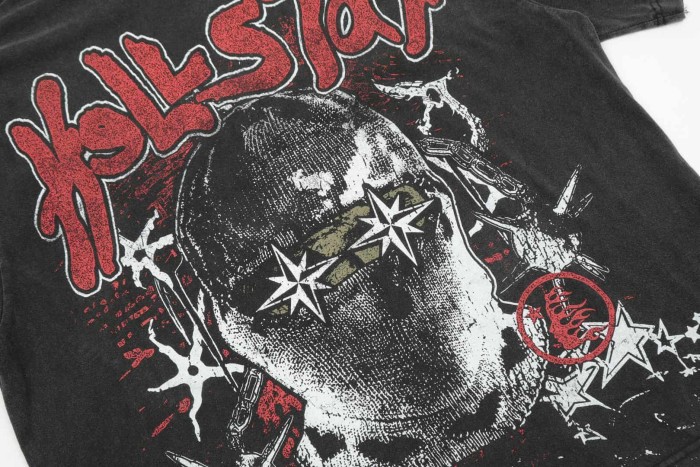 Starburst Masked Figure Print Washed Tee 29092393