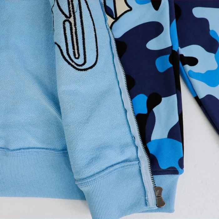 Camouflage Embroidered Letter Zipper Hoodie 4 colors 28705421