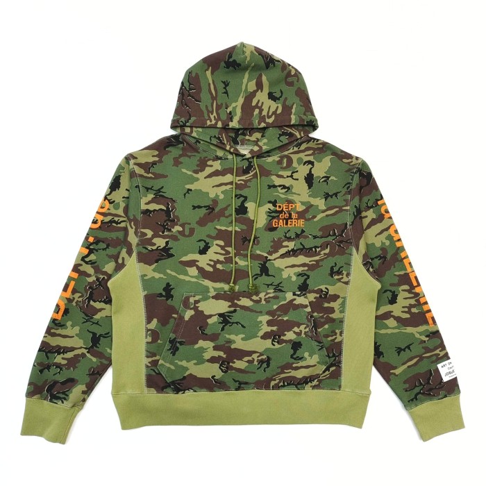 [Big & Tall for weights up to 260 lbs]1:1 quality versionGreen Camouflage Orange French Print Hoodie & Pants Set 28749365