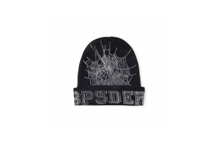 1:1 quality version Spider crystal web beanie