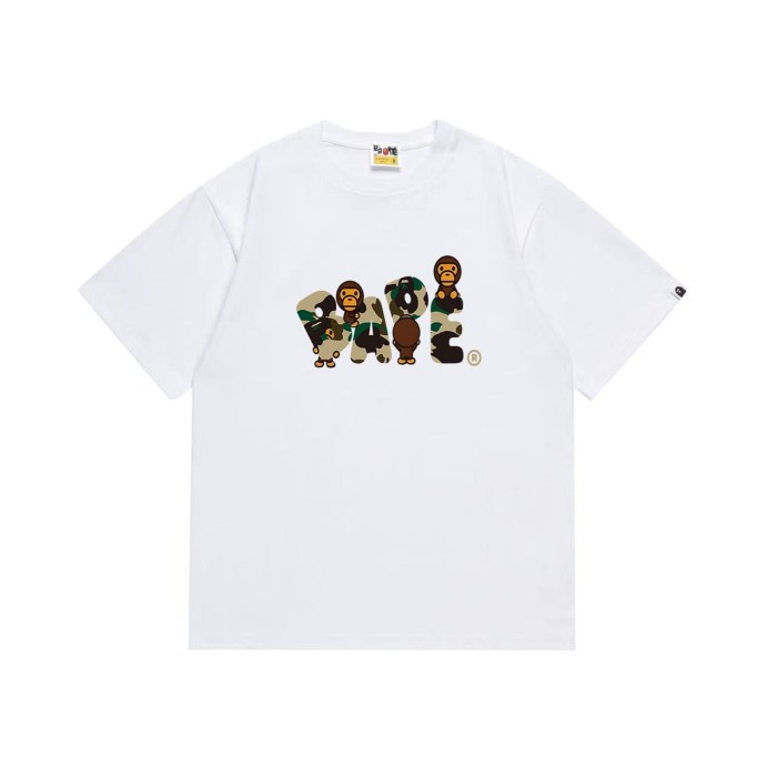 Four little monkeys with camouflage letter prints T-shirt 2 colors 29060345