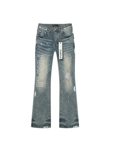 1:1 quality version Classic Logo Ripped White Dot Micro Flare Jeans 28884587