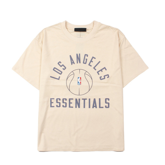Los Angeles Arc Letter Basketball Outline Black Loose Short-Sleeve T-Shirt 2 colors 29053639